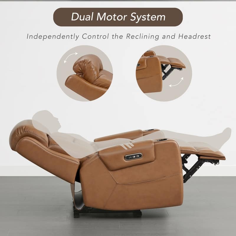 Anya Power Genuine Leather Recliner Chair Lay Flat Recliner