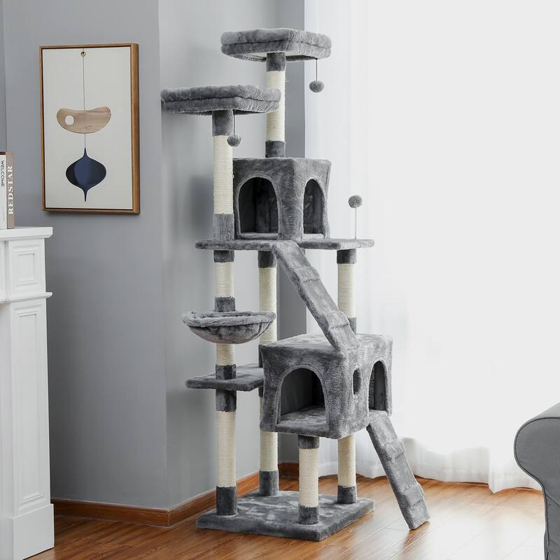 Cat Tree,Cat Tower with 2 Condos and 2 Perches, Kitty Climber Tower Furniture