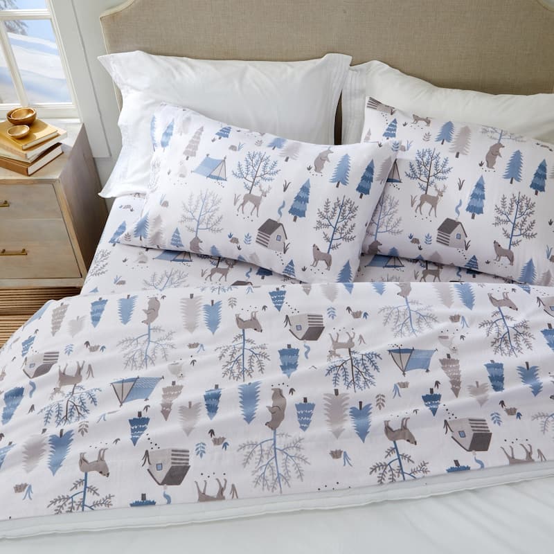 Market & Place Cotton Flannel Novelty Printed Sheet Set