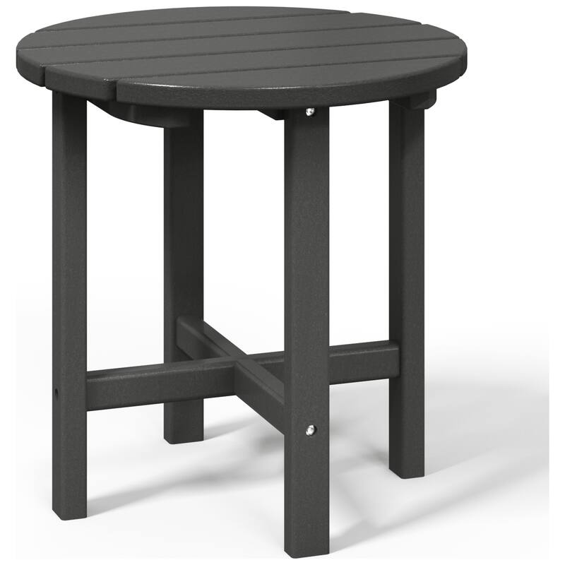 Laguna Outdoor Folding Adjustable Adirondack Chair with Hideaway Ottoman & Round Side Table