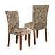 preview thumbnail 12 of 16, HomePop Blue and Brown Paisley Parson Chairs (Set of 2) - N/A