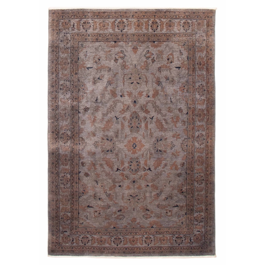 ECARPETGALLERY Hand-knotted Vibrance Grey Wool Rug - 6'0 x 8'8