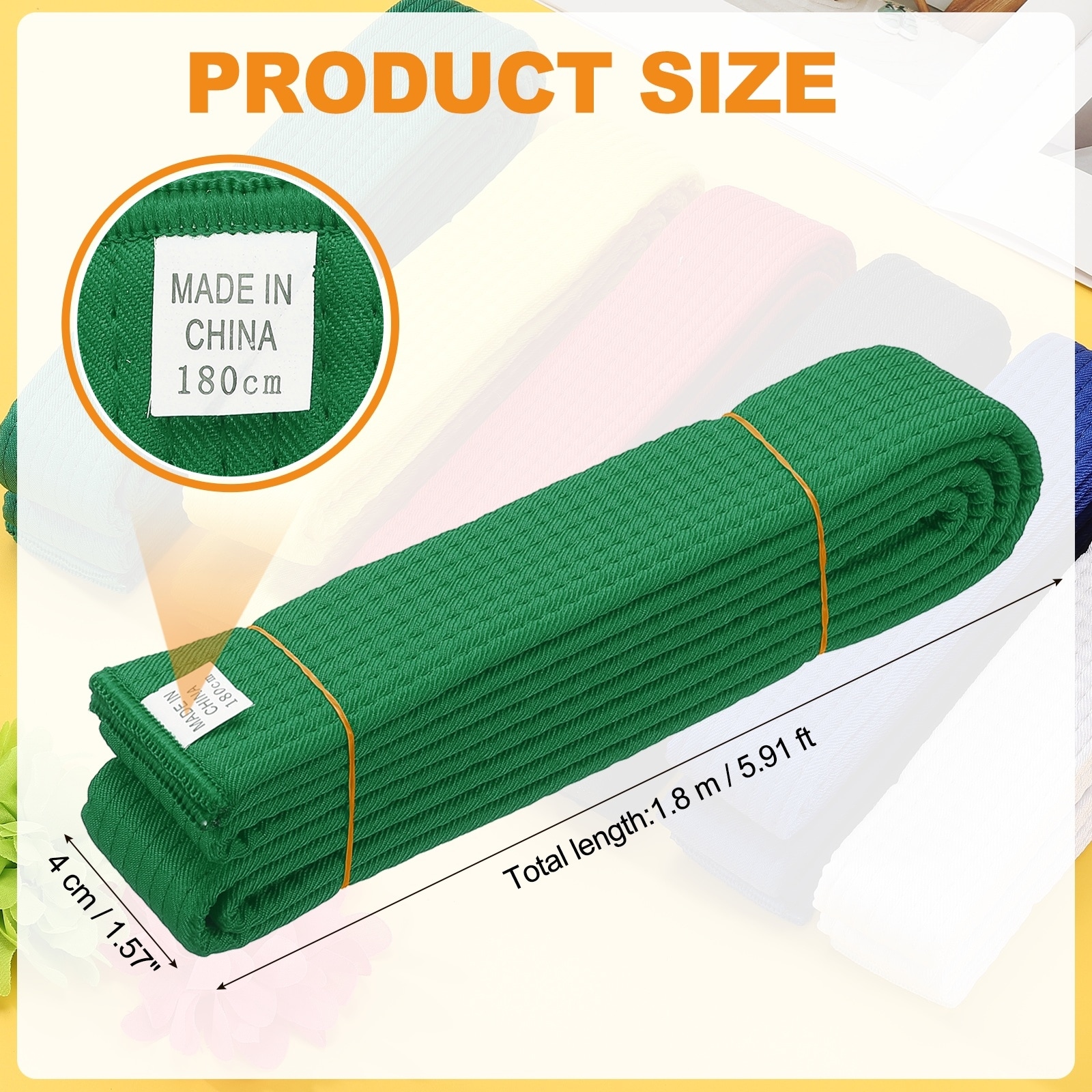 Karate Belt, Martial Arts Ranking Belts Solid Cotton Double-Layered Core Long Soft Training Equipment