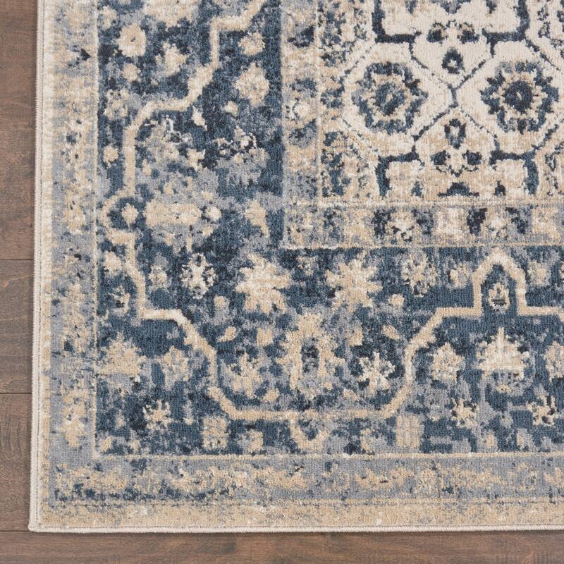 Malta Classic Bordered Geometric Medallion Area Rug