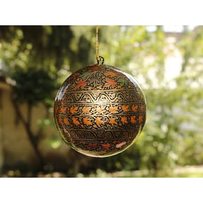 Handmade Christmas Ornaments Hand Painted by Artisan on Recycled Paper - Bak 2 - One Size