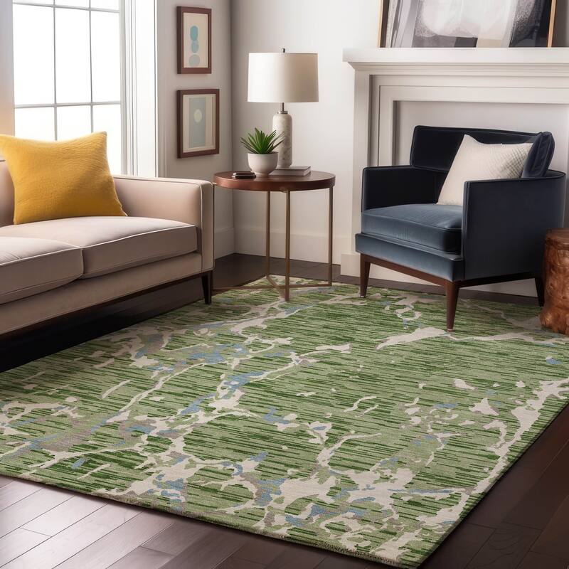 Premium Washable Super Soft Abstract Abrash Mayfield Rug - Aloe - 10' x 14'