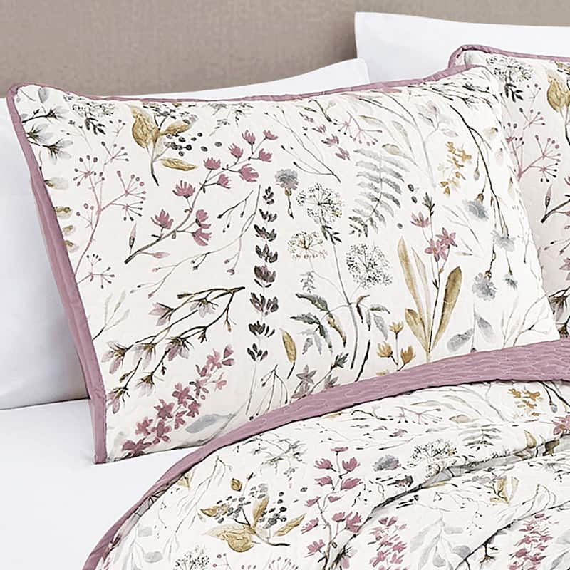 MarCielo 3 Piece Printed Quilt Set Lightweight Bedspread Set Lara