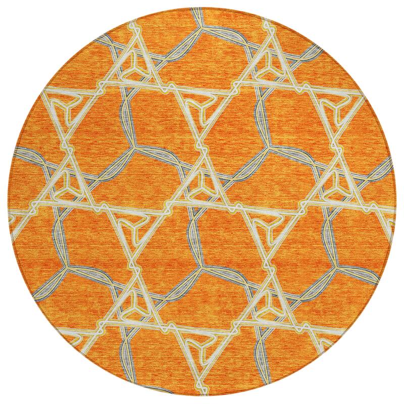 Machine Washable Indoor/ Outdoor Transitional Links Chantille Rug