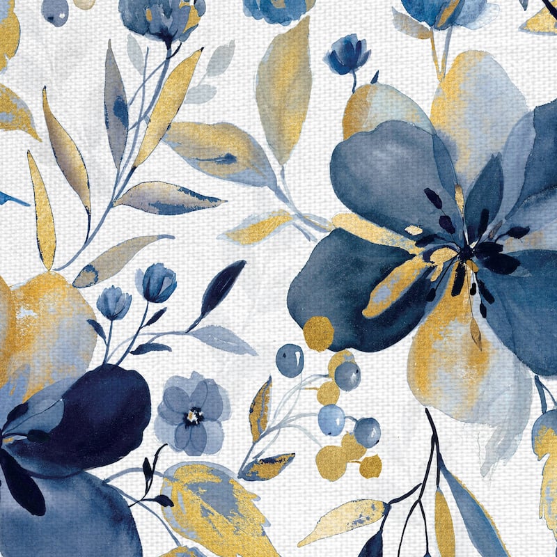 Golden Indigo Garden Canvas Art Print