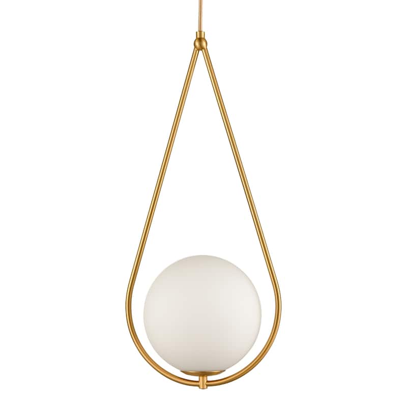 Polignano Single Globe Pendant Light Gold, Rain-Drop Shape, 1-Light