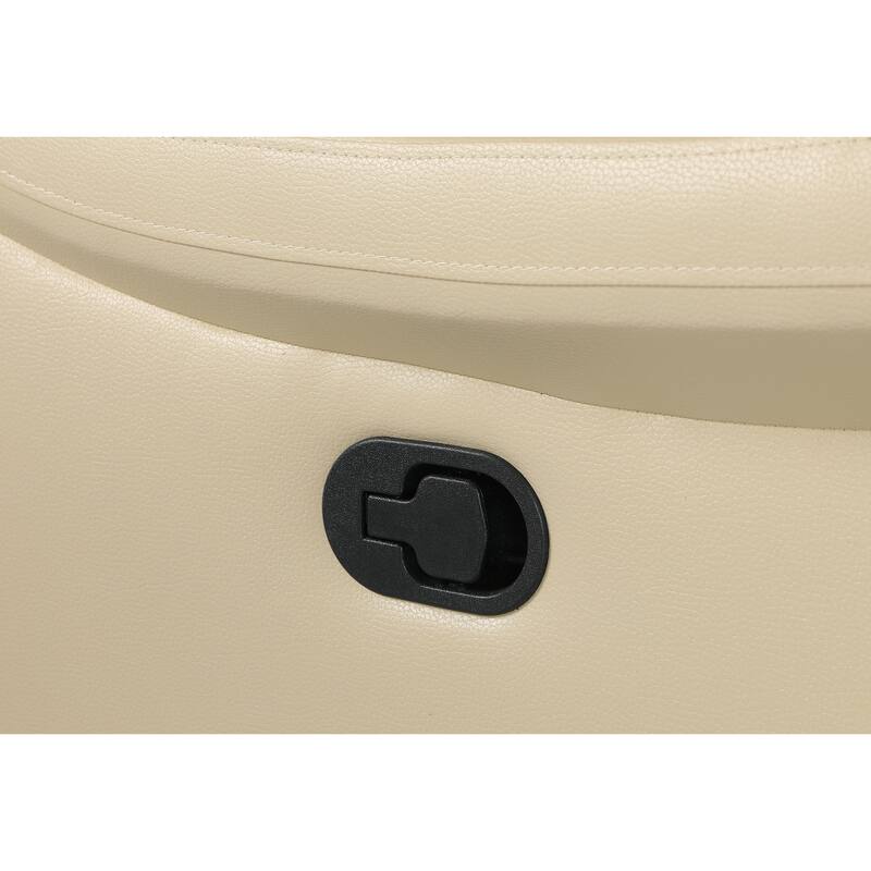 Leather Air Upholstered Reclining Console Loveseat With Fiber Back