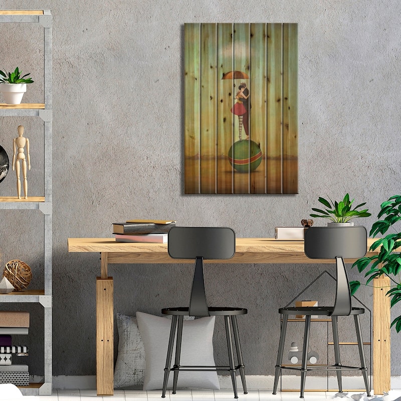 Circus Romance Print On Wood by Duy Huynh - Multi-Color