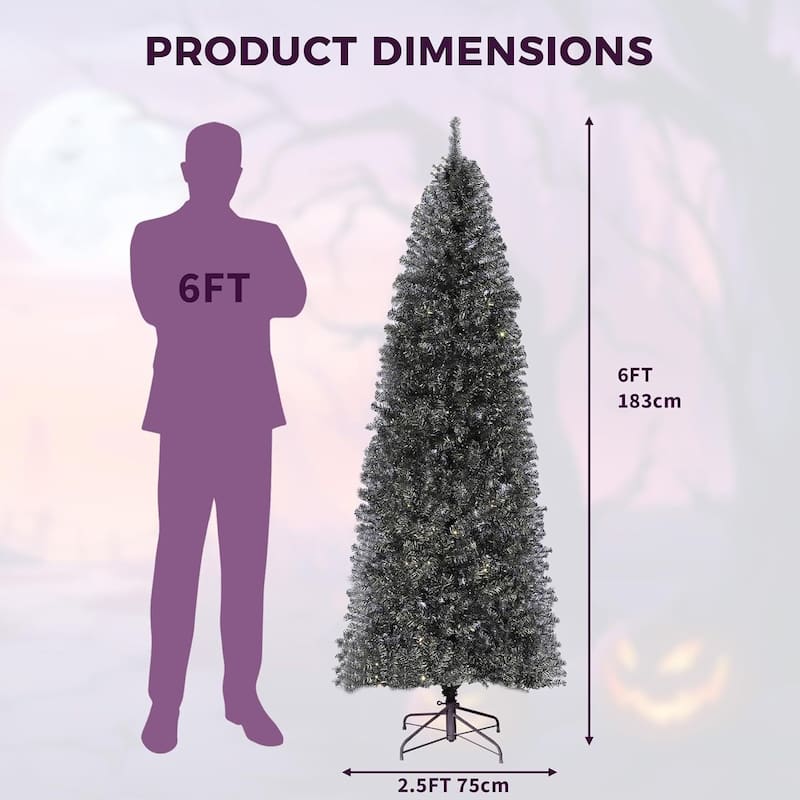 Black Artificial Christmas Tree for Home, Office Decoration - N/A