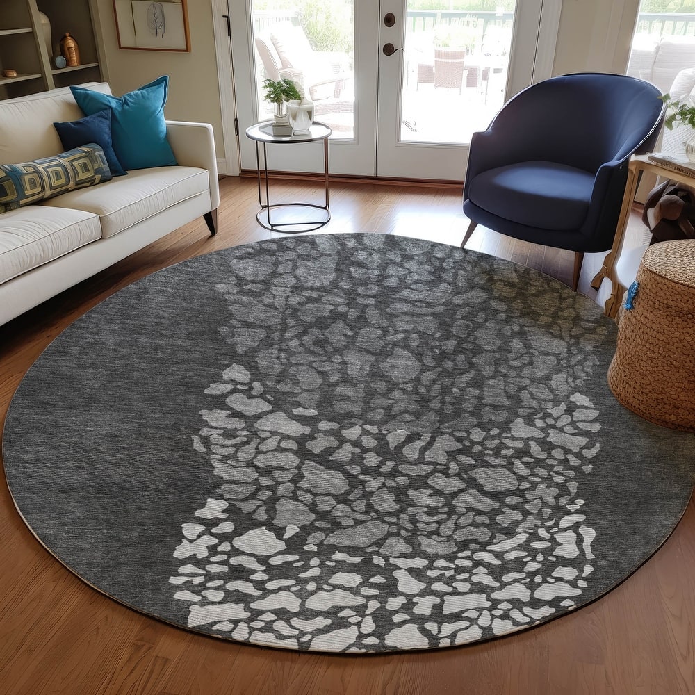 Machine Washable Indoor/ Outdoor Chantille Modern Mosaic Rug
