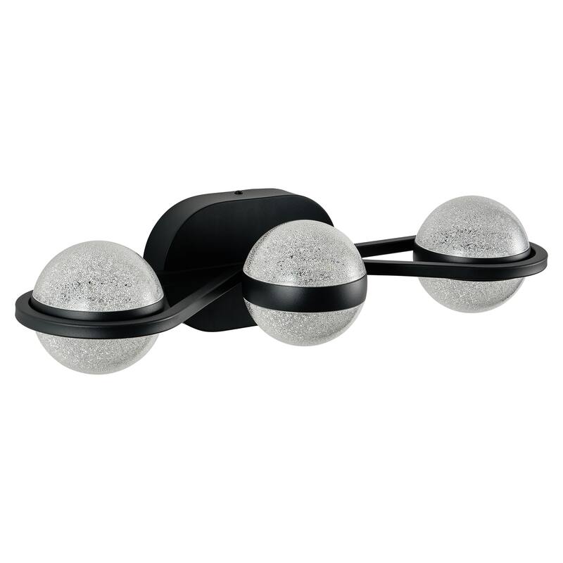 Bathroom Vanity Light, LED 3 Bulb Crystal Sand Acrylic Shades, Wall Mounted Decorative Lighting Fixture
