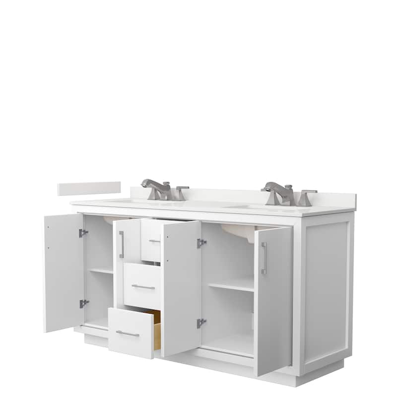 Icon 66-inch Double Vanity, Quartz Top
