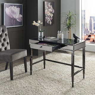 Camille Beveled Mirrored Accent 1-drawer Office Writing Desk by iNSPIRE Q Bold