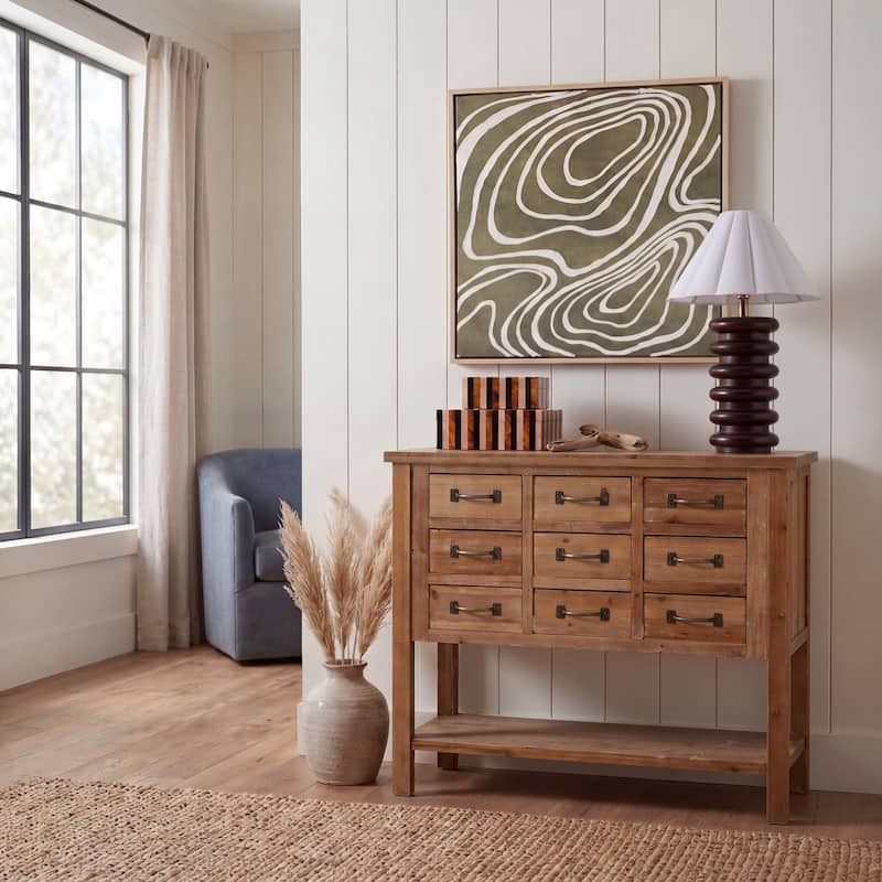 SAFAVIEH Neppie Natural Oak 9-Drawer Chest