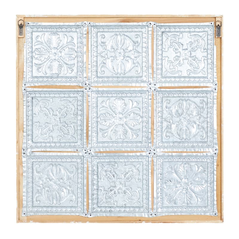 Metal Scroll Wall Decor with Embossed Details - White - Roche River Decor