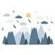 preview thumbnail 6 of 5, Walplus Blue Mountains Landscape Clouds Birds Children Wall Stickers