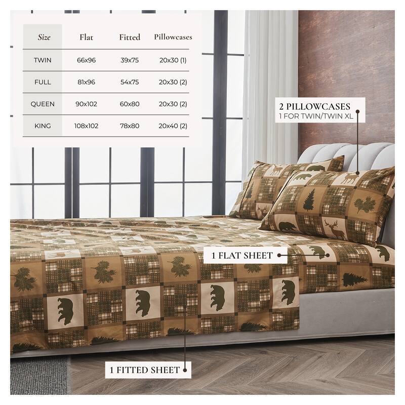 Linery & Co. Ultra-Soft Lodge-Inspired Brushed Microfiber Sheet Set