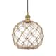 Option Brushed Brass / Clear Glass / Brown Rope