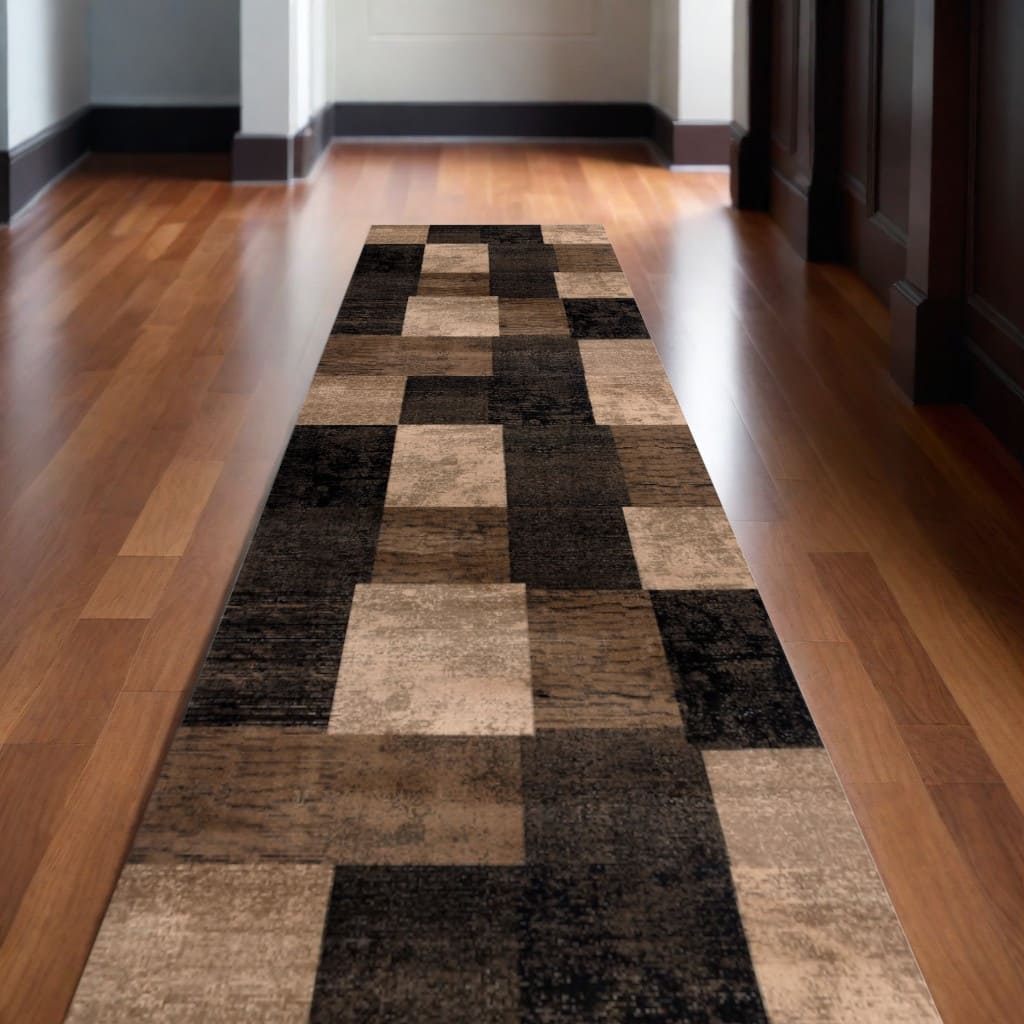 HomeRoots Geometric Modern Runner Area Rug