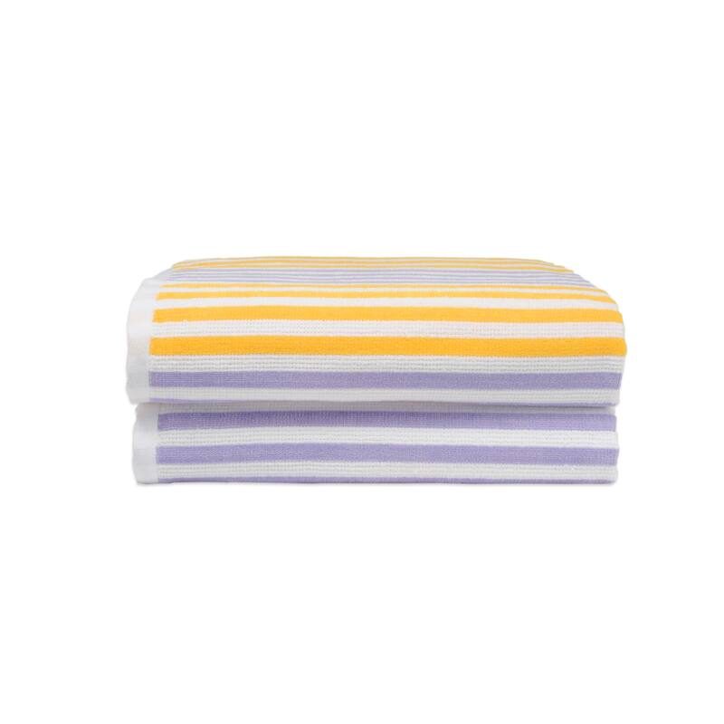 Dan River 2-4 Pack Cabana Stripe Beach Towel Set - Purple/Yellow - 2-Piece