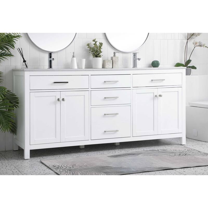 Elegant Lighting VF23372D Lewis 72" Free Standing Double Basin Vanity