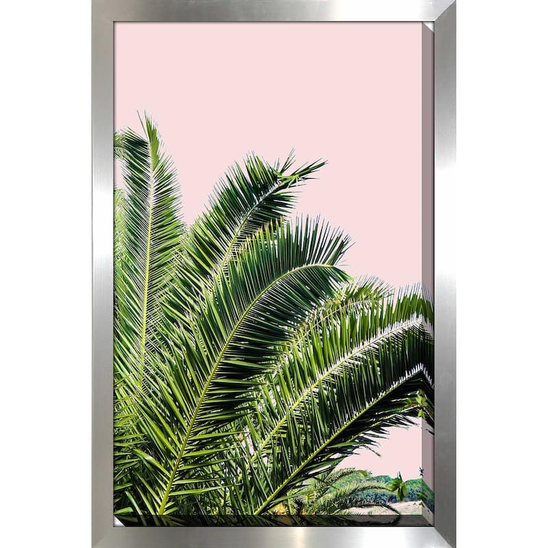 "Tropical Leaves on Blush I (Vertical)" Print on Acrylic