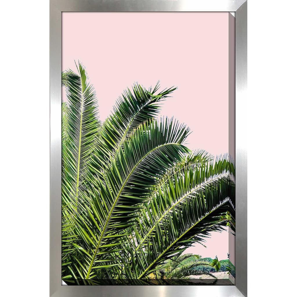 "Tropical Leaves on Blush I (Vertical)" Print on Acrylic