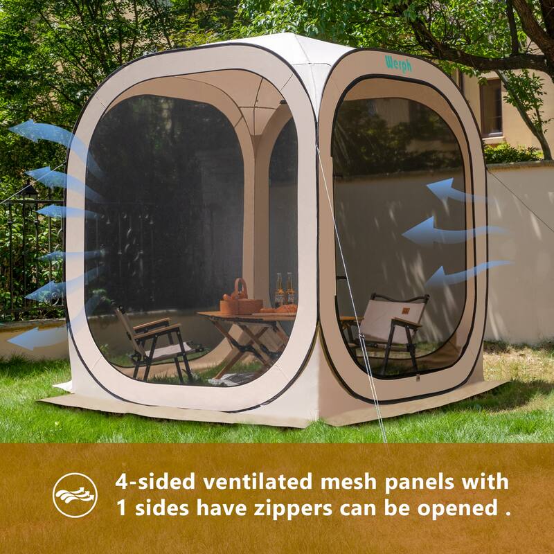 Werph Pop Up Canopy, Green, Portable Canopy Tent with Mesh Mosquito Net