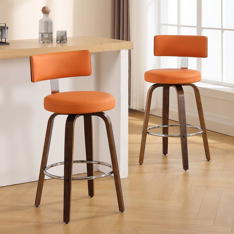 Faux Leather Upholstered Swivel Counter/ Bar Stools Set of 1/2/4