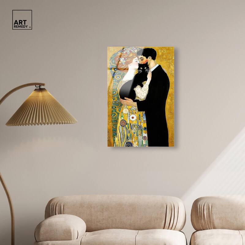 Kiss with Cat Acrylic by Art Remedy, Ready to Hang