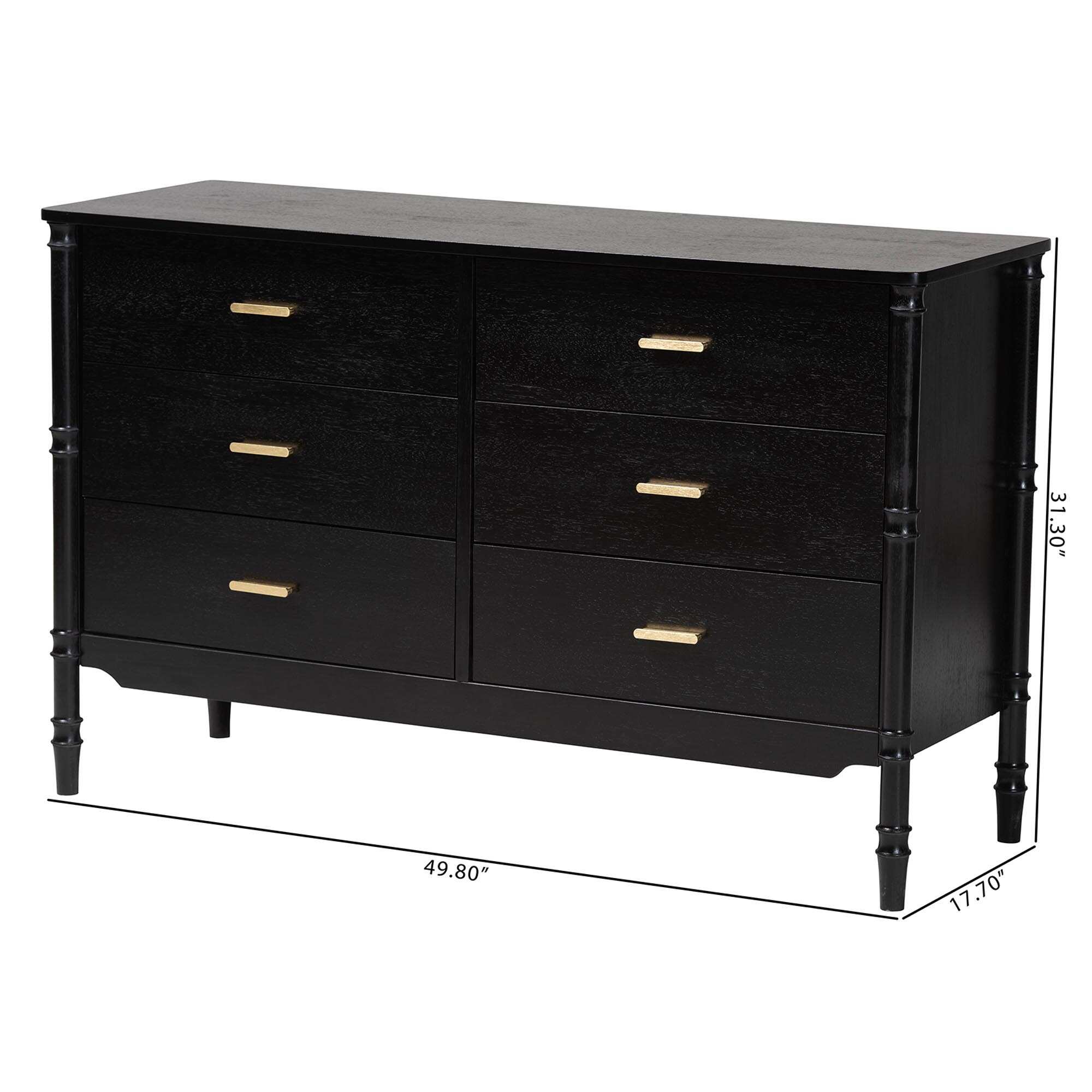 black dresser white handles Ralston 6-Drawer its ideal for organizing clothes Homall Wooden 6 Drawer Dresser