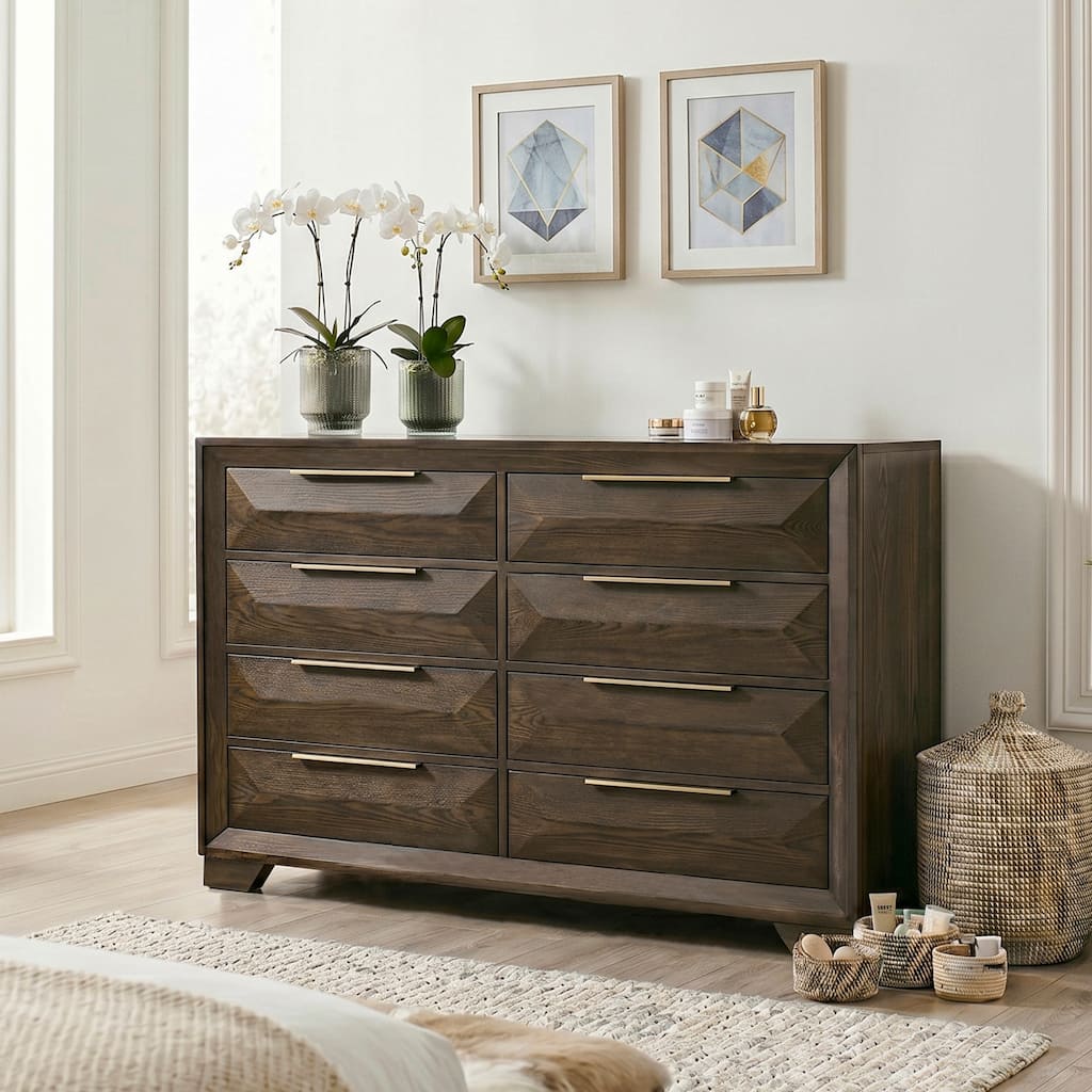 Furniture of America Uppon Espresso Wood 6-Drawer Dresser