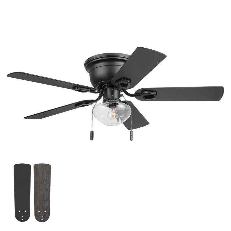 Honeywell 42" Halle Indoor Matte Black Ceiling Fan with Light & Pull Chain - 42 Inches