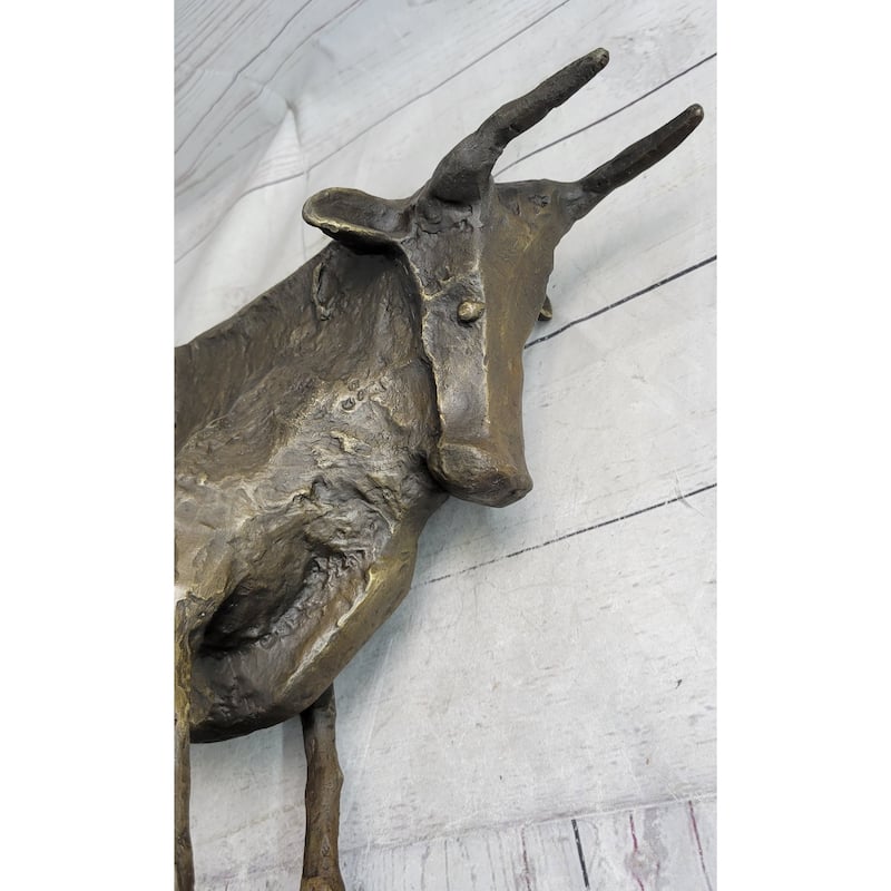 Hot Cast Bronze Metal Bull Sculpture Figure After Pico Figurine Statue Decor