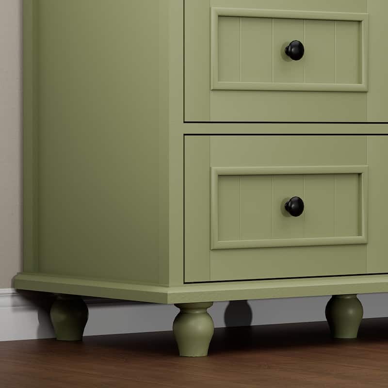 Vintage 9-Drawer Dresser Retro Storage Cabinet with Solid Legs