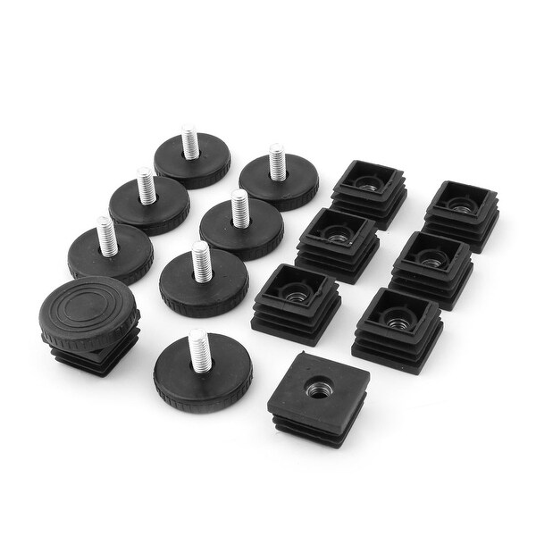 Office Round Shaped Base Adjustable Leg Tube Inserts Leveling Feet 8 Sets