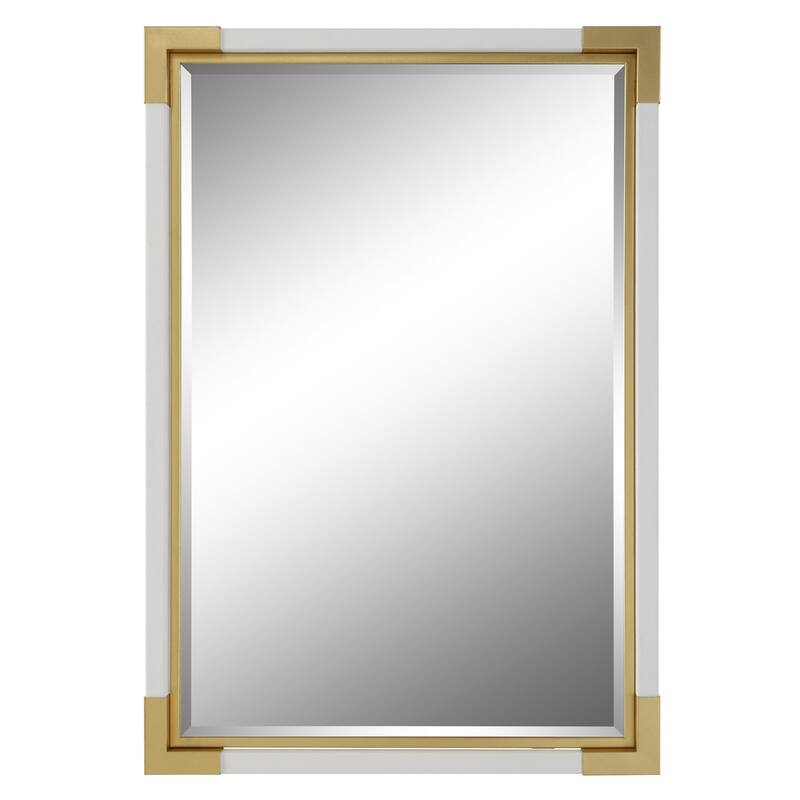 Uttermost 09879 Malik 27-1/8" W x 39-1/8" H Rectangular Framed - White / Gold