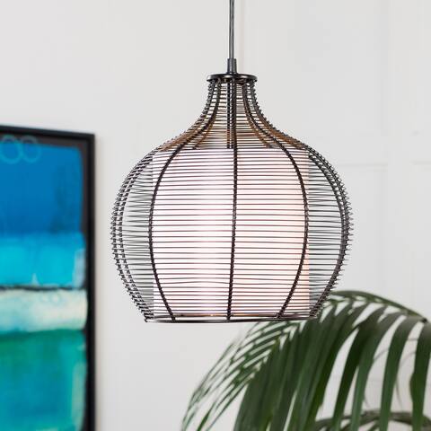 Kamala Transitional Black 12.75" Pendant Lighting Fixture