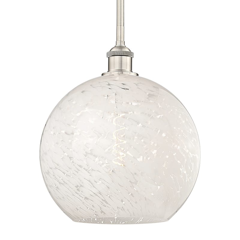 Innovations Lighting 616-1S 13 12 White Mouchette Pendant White - Brushed Satin Nickel