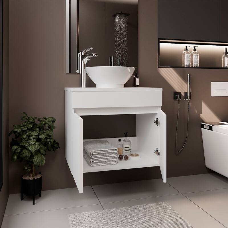 Bathroom Vanity with Clean, and minimalist design, 2 Doors with durable engineered wood
