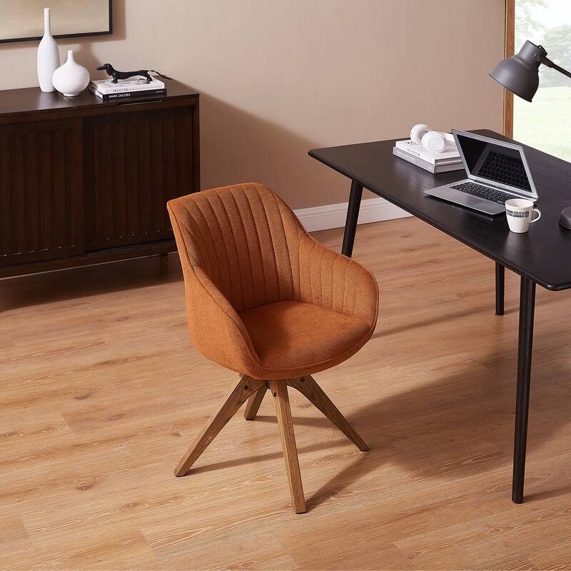 Art Leon Classical Swivel Office Accent Chair with Wood Legs