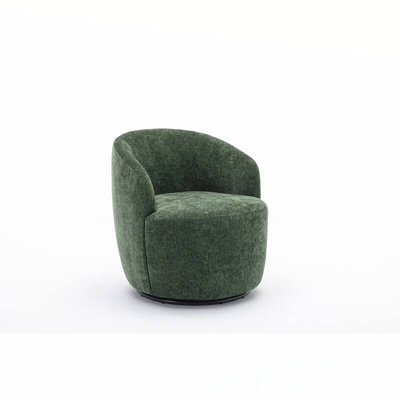 Chenille Swivel Barrel Chair