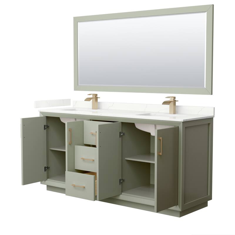 Wyndham Collection WCF414172D-QTZ-UNSM70 Strada 72" Free Standing