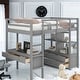 preview thumbnail 17 of 23, Multifunctional Design Loft Bed with The Loft Bed with Drawers, Cabinets, Shelves, and Desk