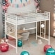 preview thumbnail 14 of 24, Twin Loft Bed With Desk and Metal Grid for Home White