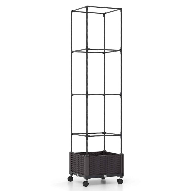 Costway 1/2 PCS 67" Planter Raised Garden Bed with Planter Box